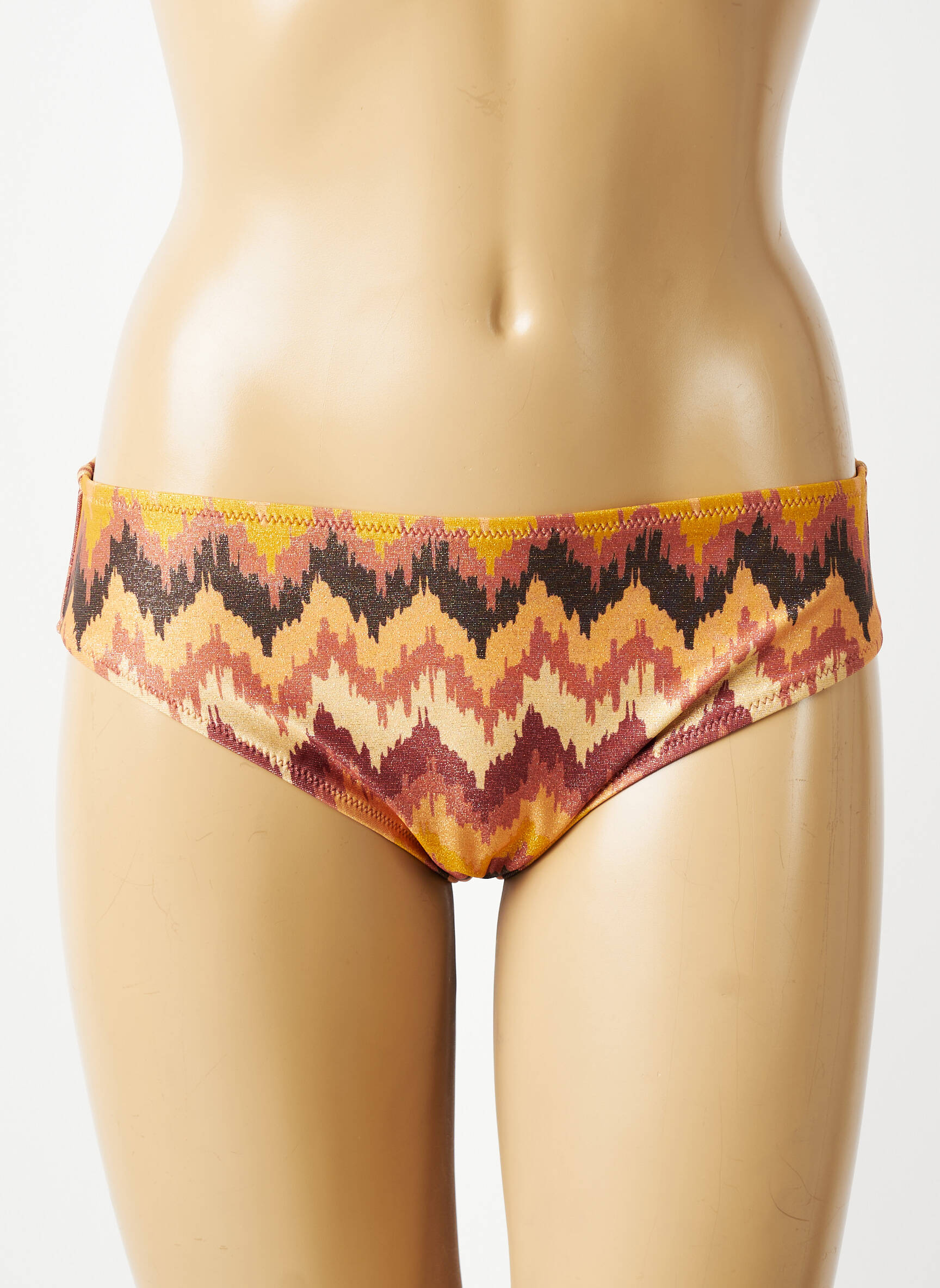 Bas de maillot de bain imprimé fantaisie culotte beige FREYA femme