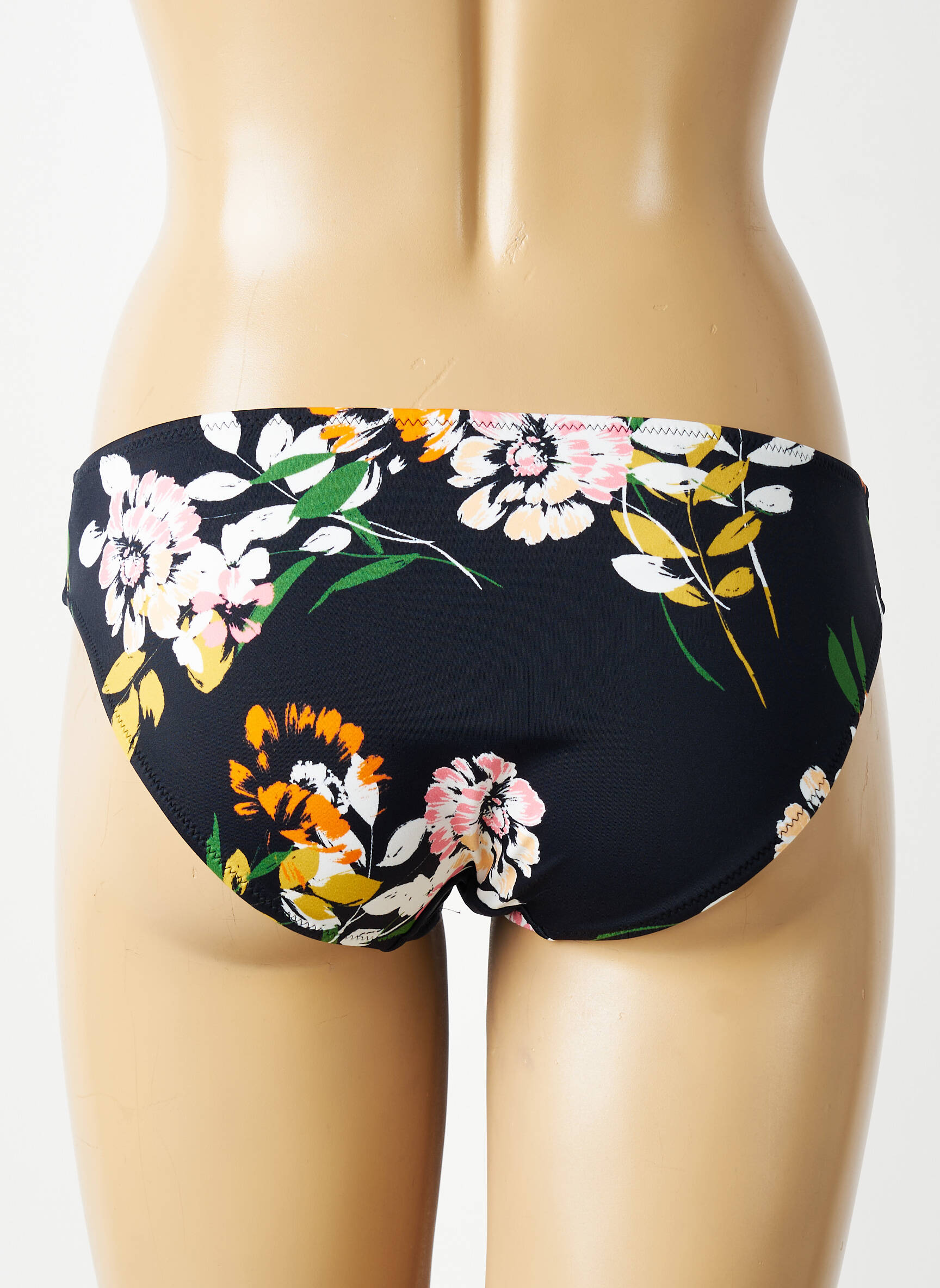 Bas de maillot de bain imprimé fleurs culotte noir FREYA femme