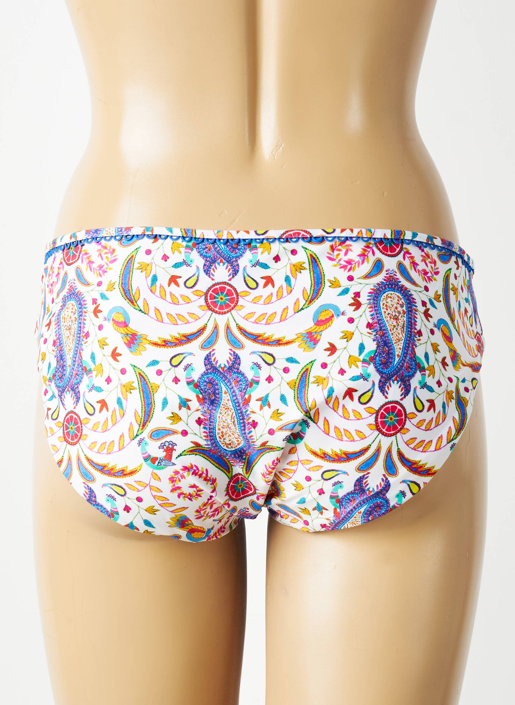 Bas de maillot de bain imprimé fantaisie culotte bleu FREYA femme