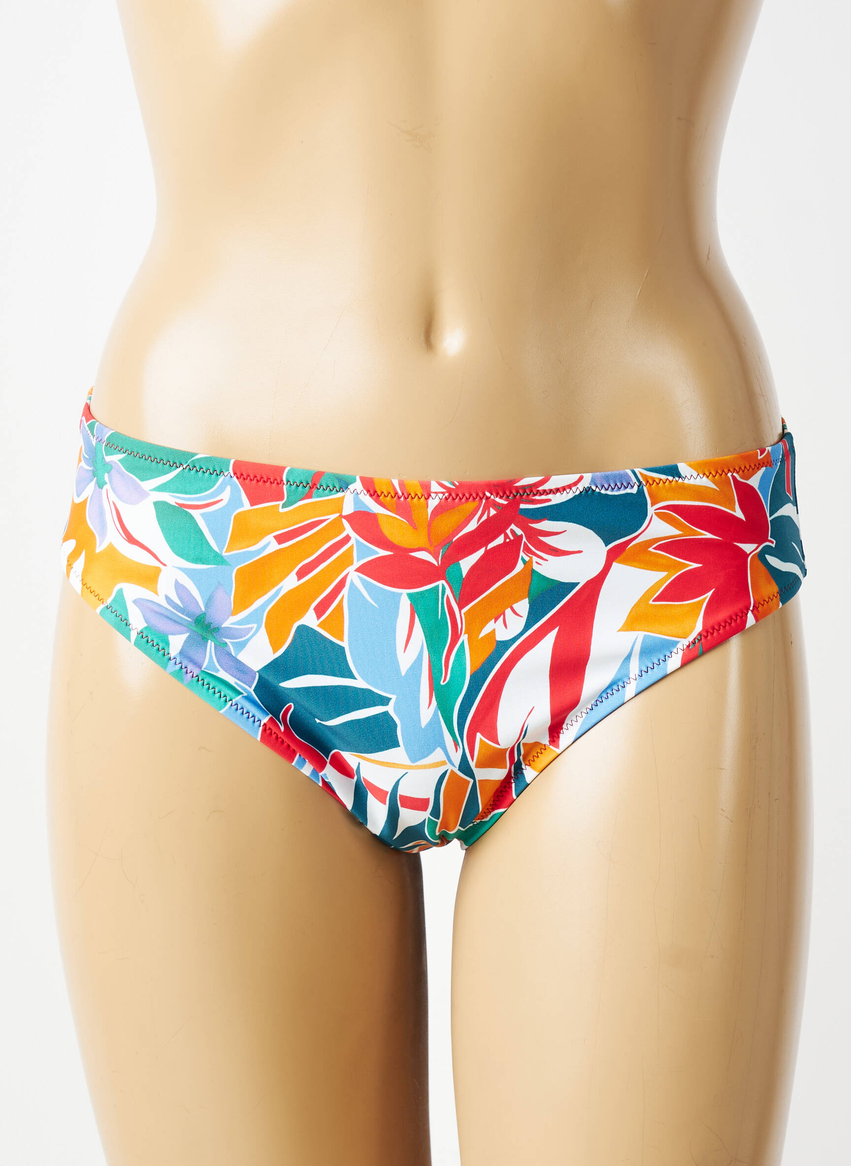 Bas de maillot de bain imprimé fleurs culotte bleu ANTIGEL femme