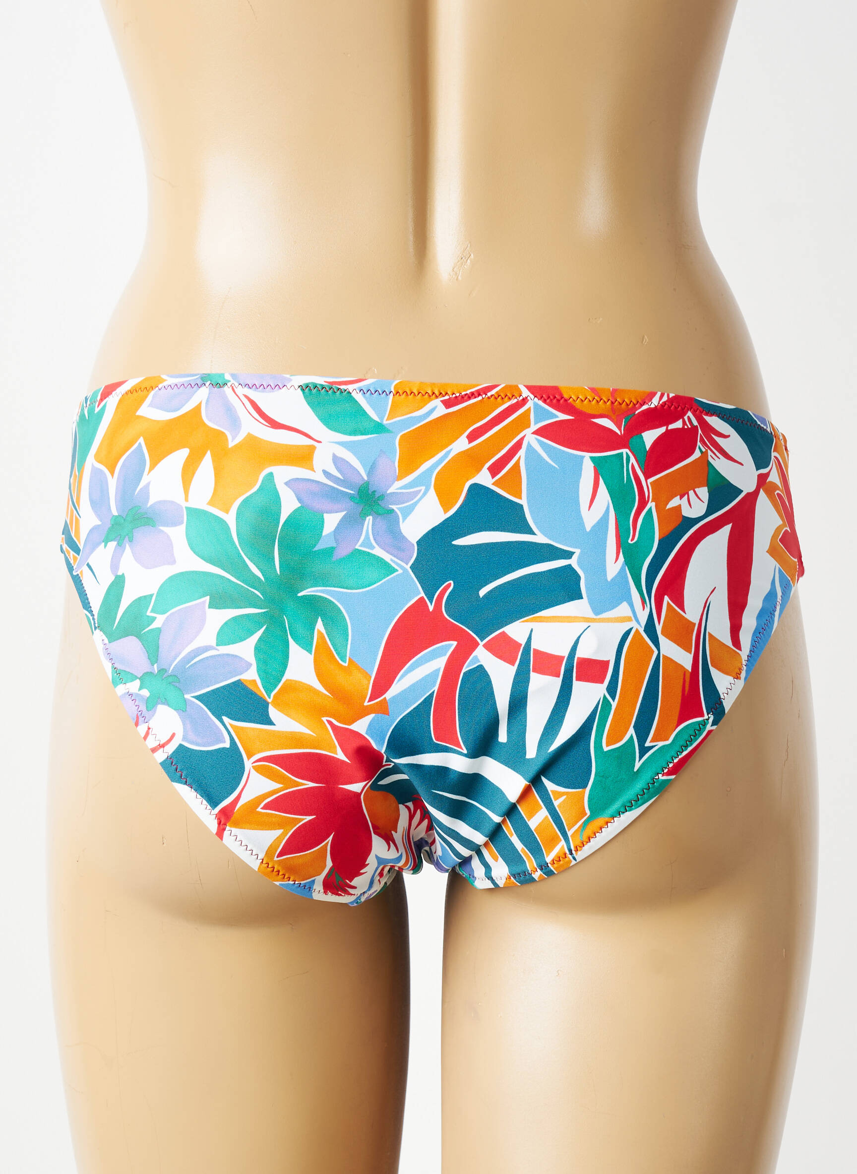 Bas de maillot de bain imprimé fleurs culotte bleu ANTIGEL femme
