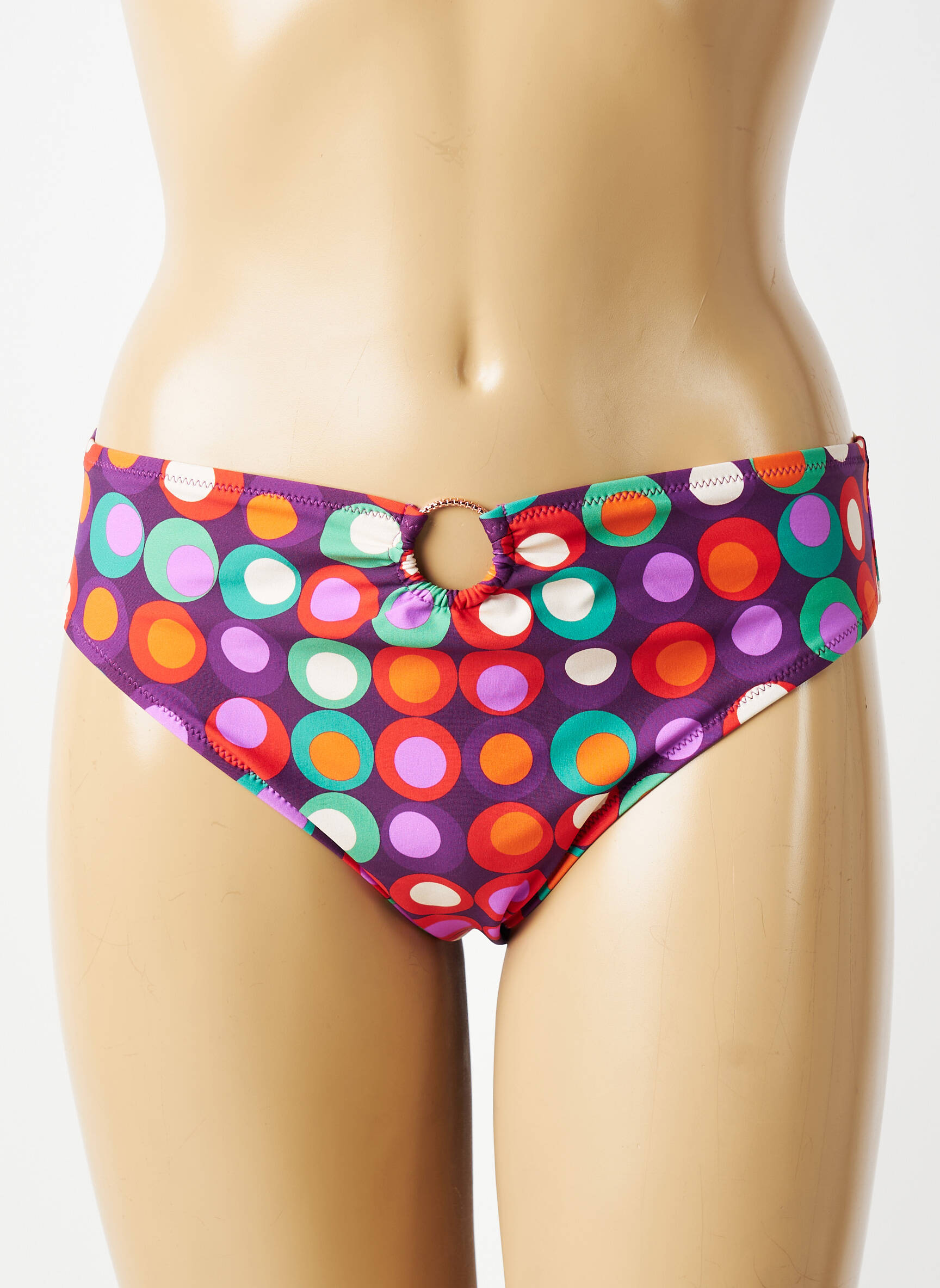 Bas de maillot de bain effet matière satinée culotte violet ANTIGEL femme