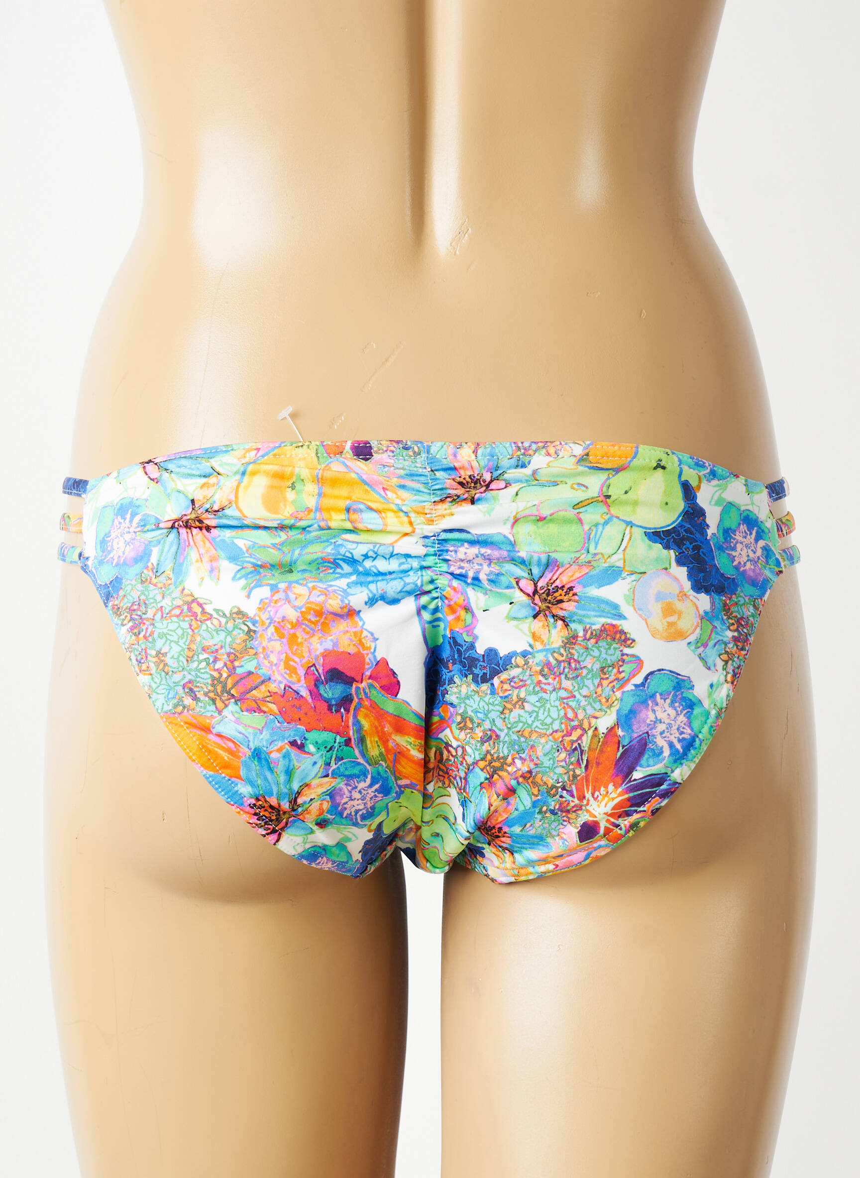 Bas de maillot de bain imprimé fleurs culotte bleu FREYA femme