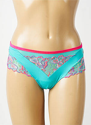 Tanga effet matière satinée bleu PRIMADONNA femme