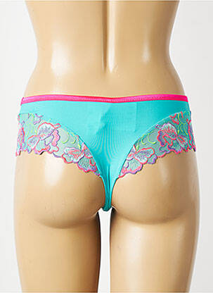 Tanga effet matière satinée bleu PRIMADONNA femme