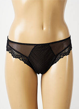 Tanga effet matière satinée noir ANTIGEL femme
