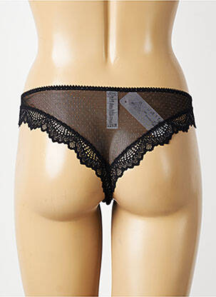 Tanga effet matière satinée noir ANTIGEL femme