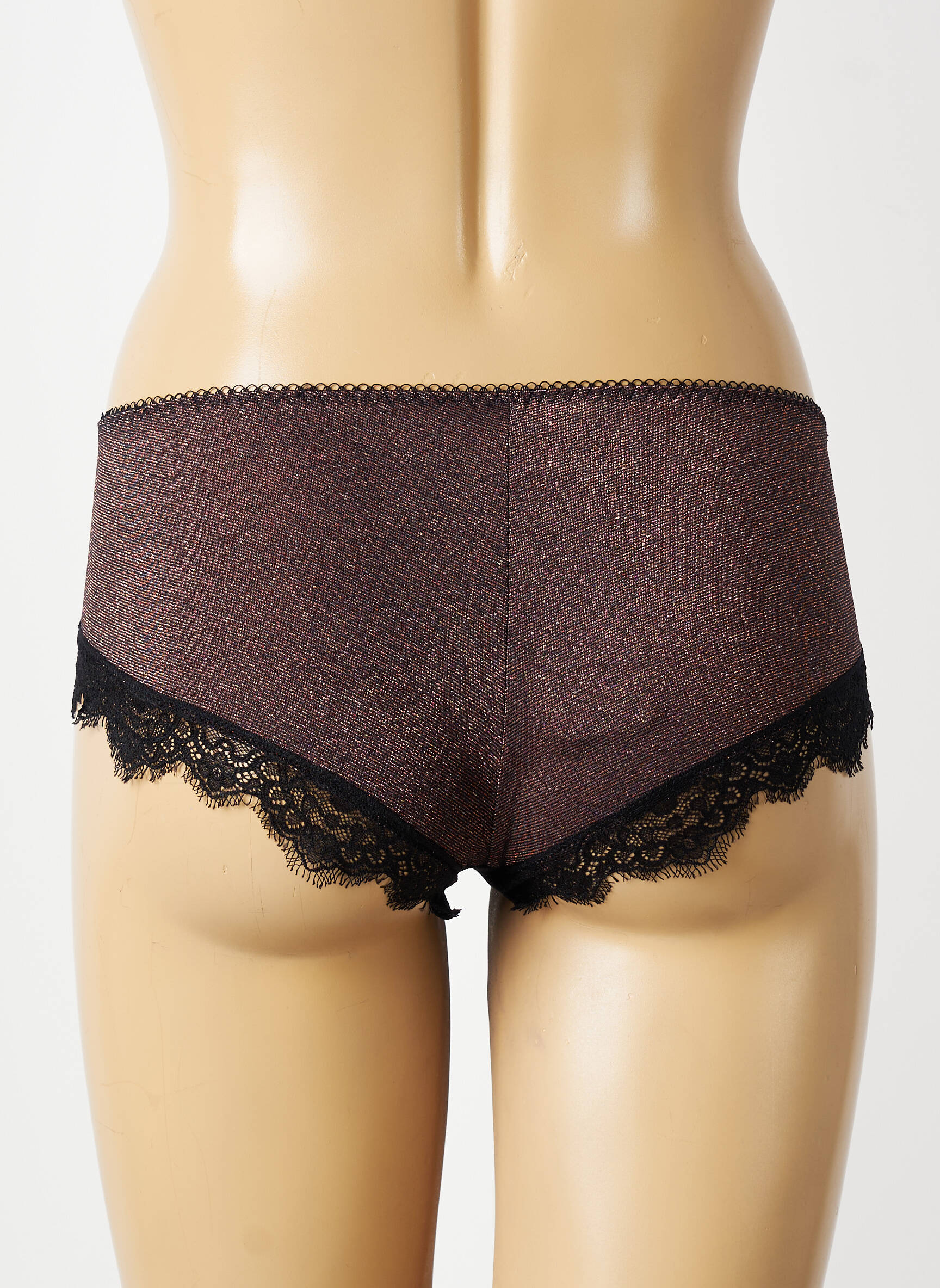 Shorty effet matière satinée marron ANTIGEL femme