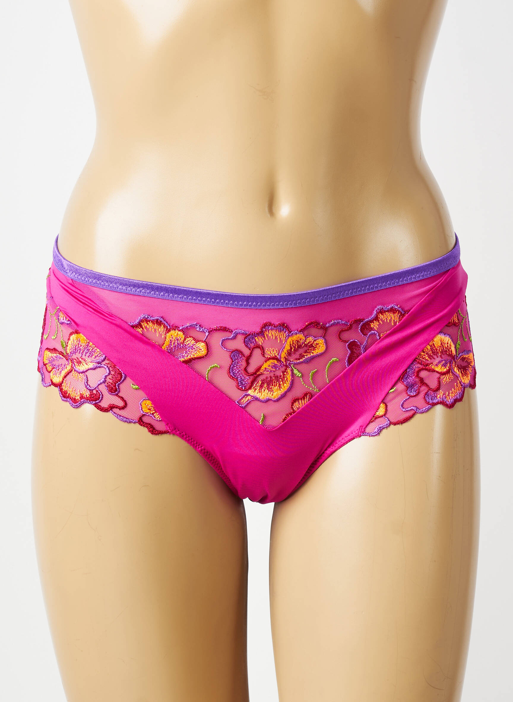 Tanga effet matière satinée rose PRIMADONNA femme