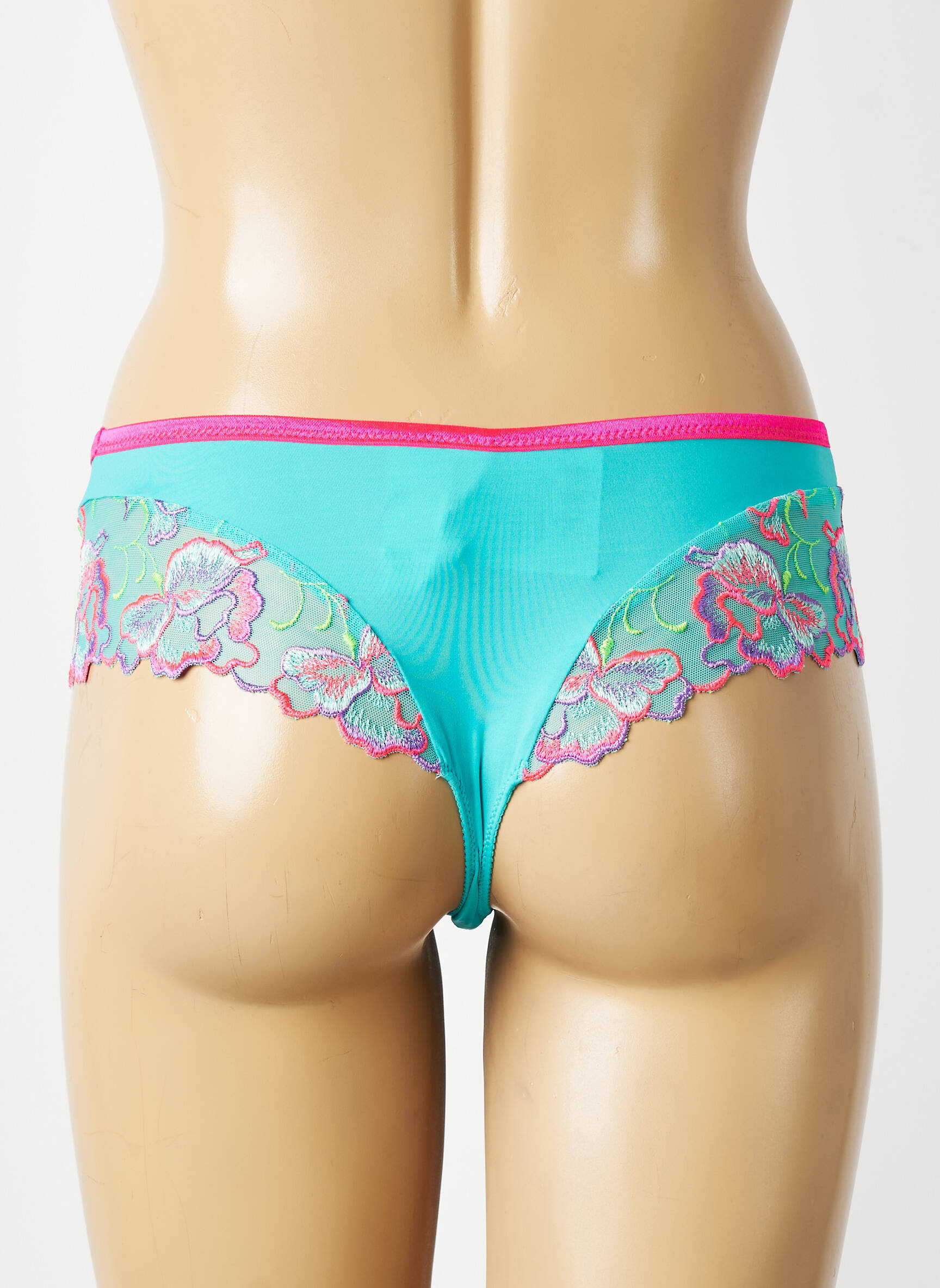 Tanga effet matière satinée bleu PRIMADONNA femme
