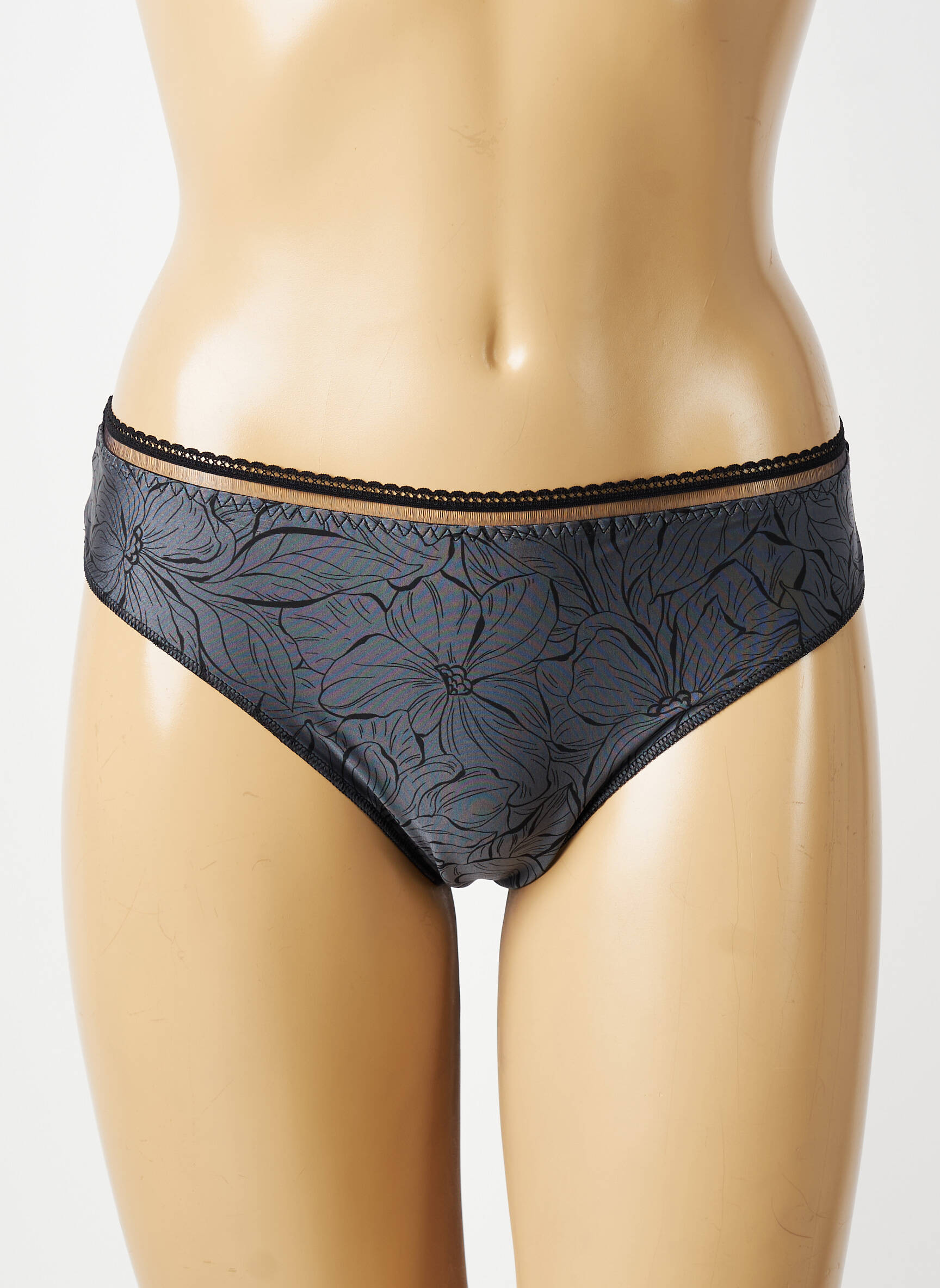 Tanga tissage satiné gris ANTIGEL femme