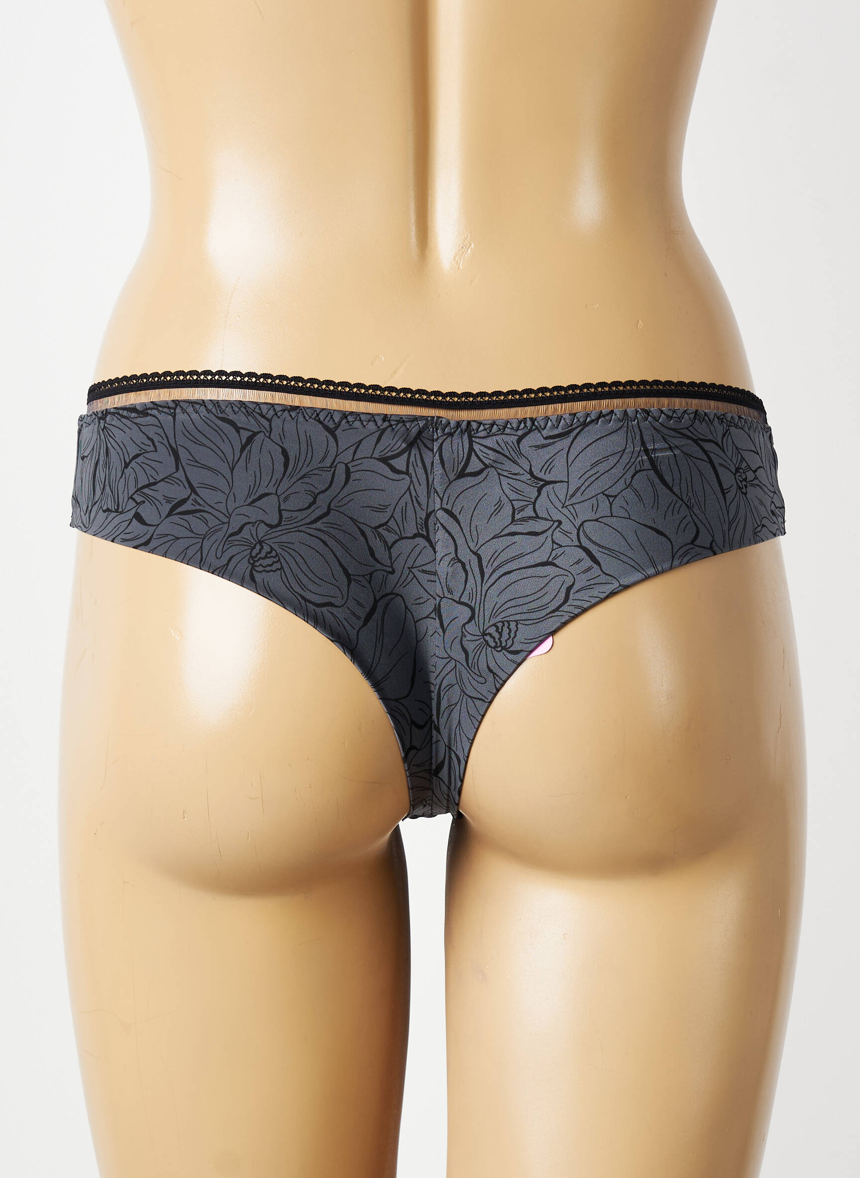 Tanga tissage satiné gris ANTIGEL femme