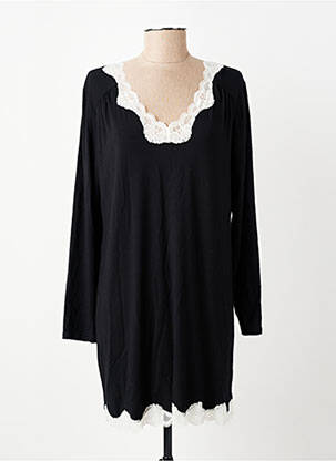 Chemise de nuit col v noir ANTIGEL femme