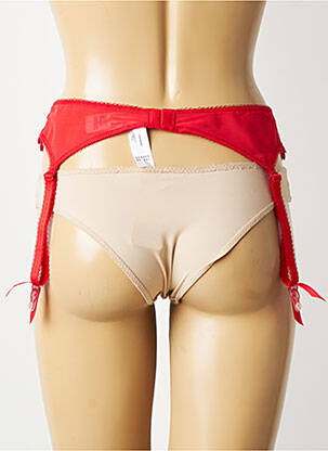 Guêpière/porte-jarretelle broderie rouge FREYA femme