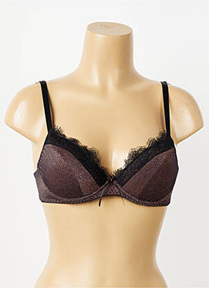 Soutien-gorge effet matière satinée haut soutien-gorge emboitant marron ANTIGEL femme
