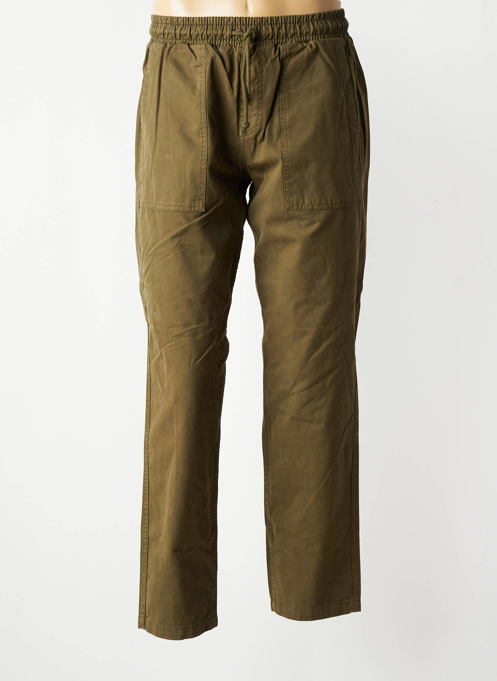 Pantalon slim tissage popeline taille normale vert IRON AND RESIN homme