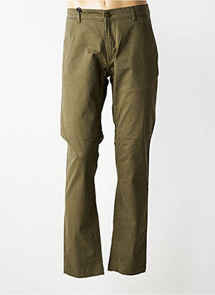 Pantalon droit tissage popeline taille normale vert DAYTONA homme