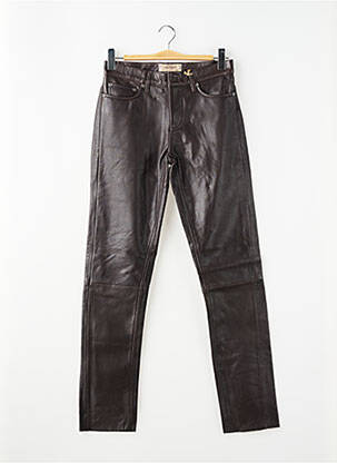 Pantalon slim fermeture zippée sous rabat boutonné taille normale marron DAYTONA homme