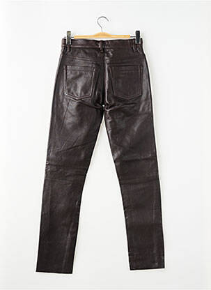 Pantalon slim fermeture zippée sous rabat boutonné taille normale marron DAYTONA homme