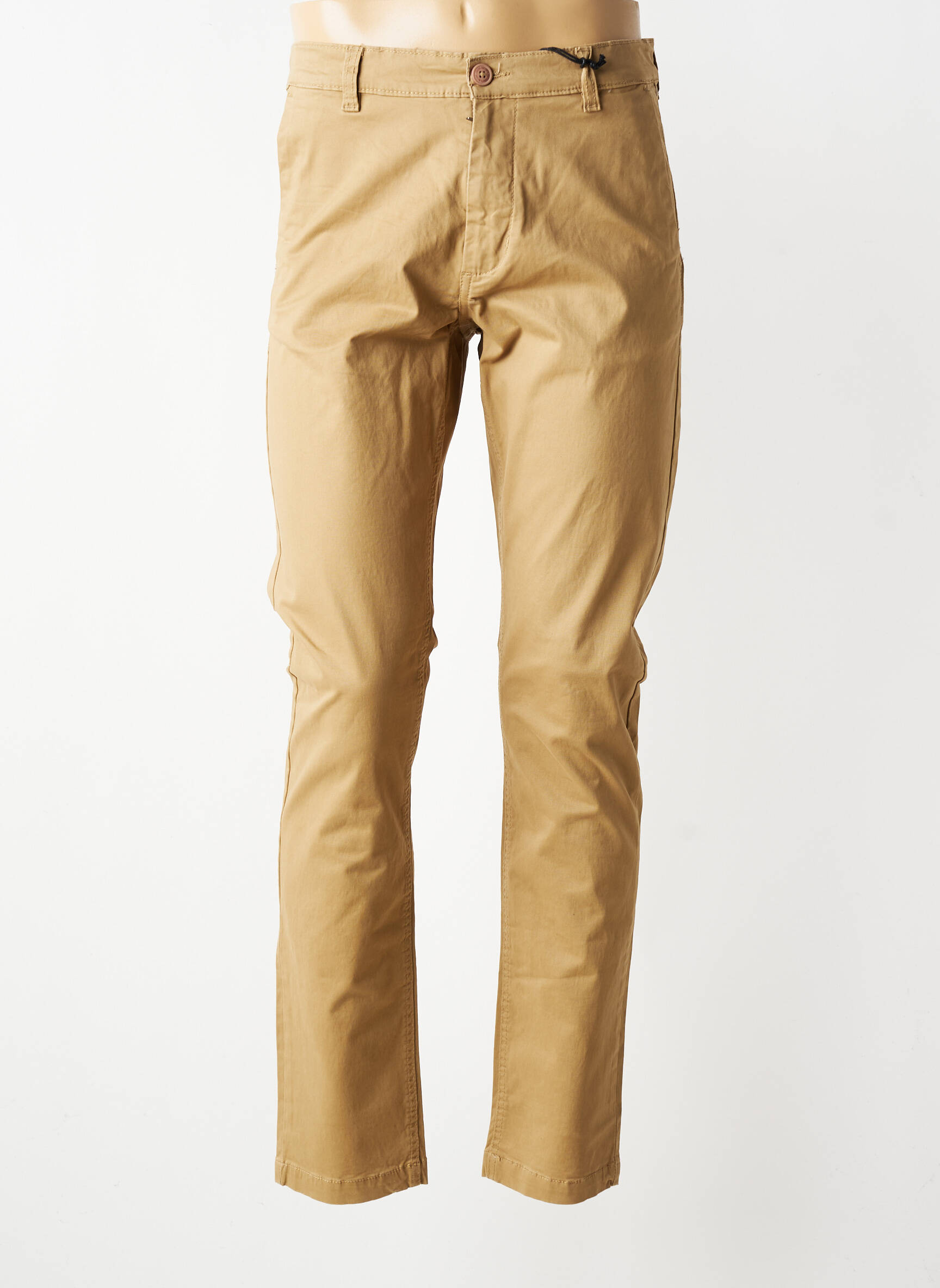 Pantalon droit tissage popeline taille normale beige DAYTONA homme