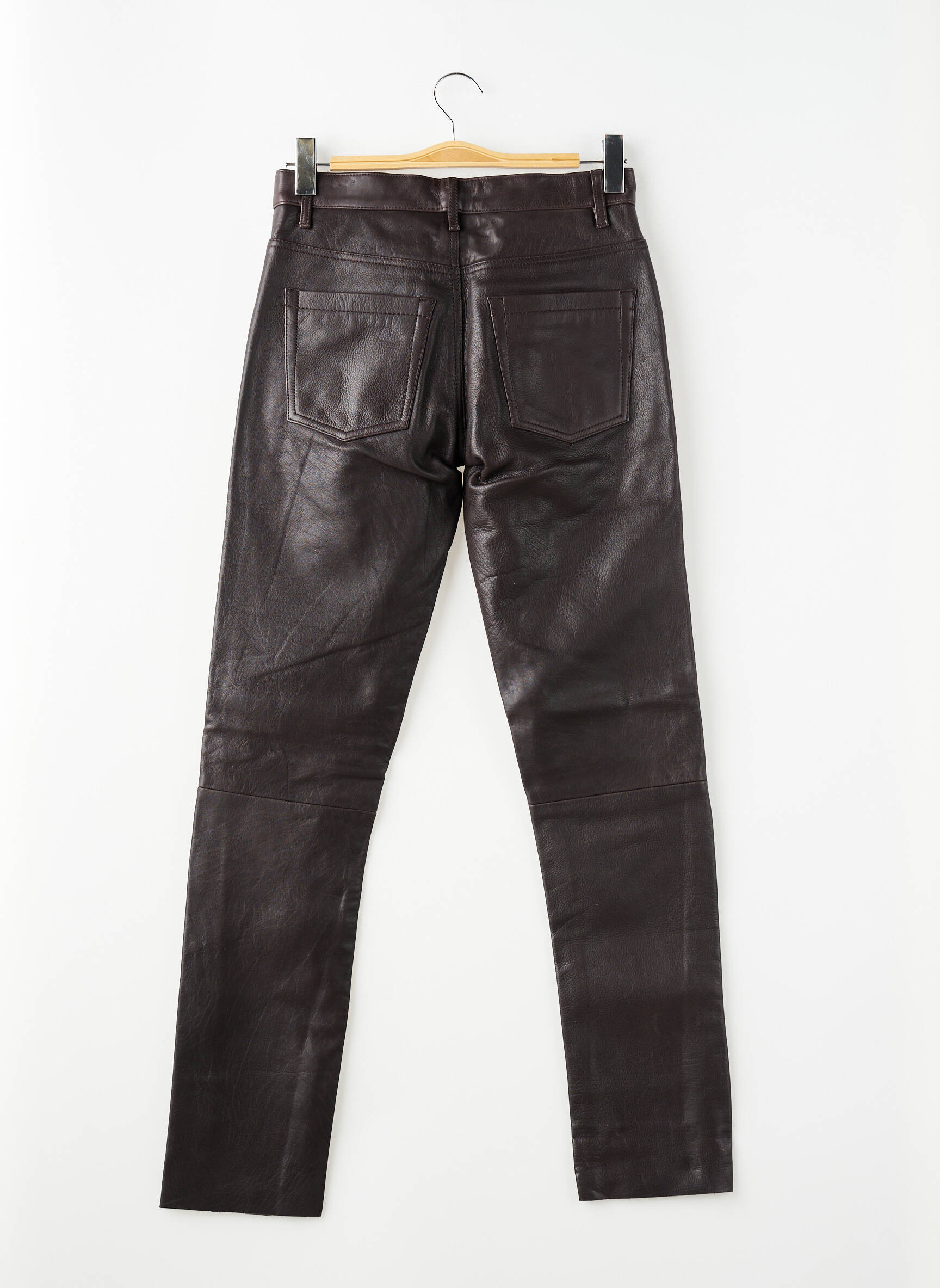 Pantalon slim fermeture zippée sous rabat boutonné taille normale marron DAYTONA homme