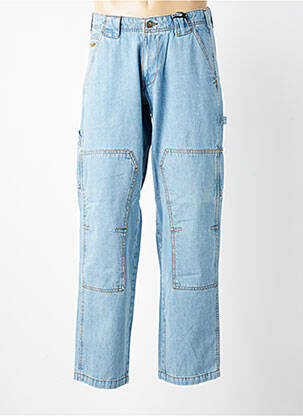 Jeans coupe droite fermeture zippée sous rabat boutonné taille normale bleu clair DAYTONA homme