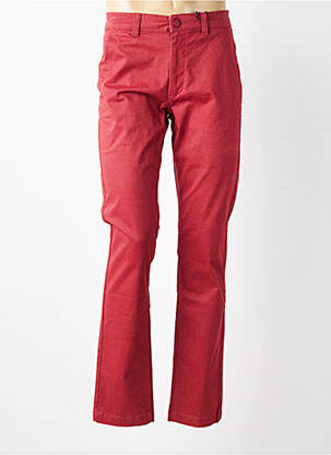 Pantalon chino tissage popeline taille basse rouge DAYTONA homme