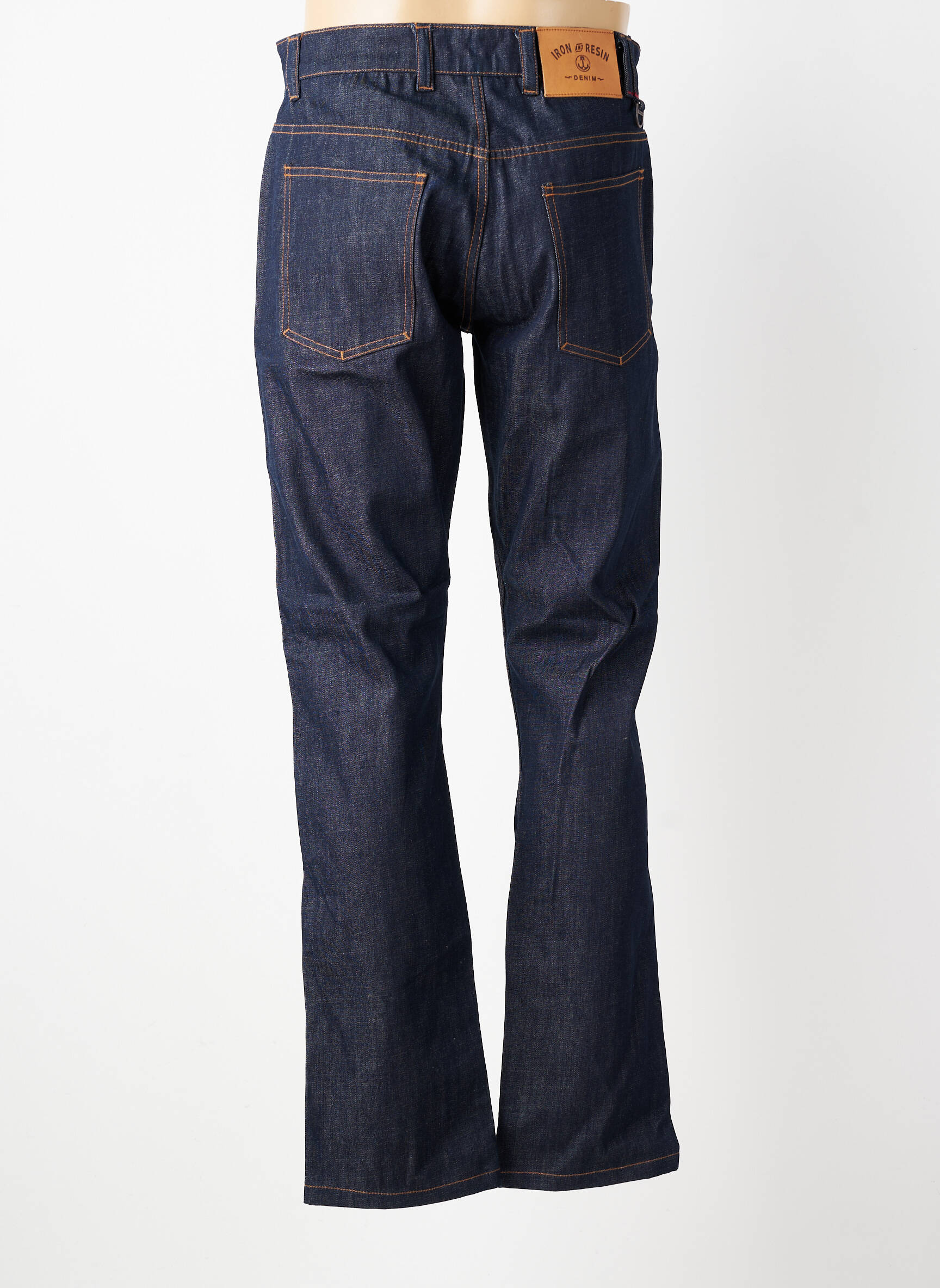 Jeans coupe slim fermeture boutonnée sur le devant taille normale bleu IRON AND RESIN homme