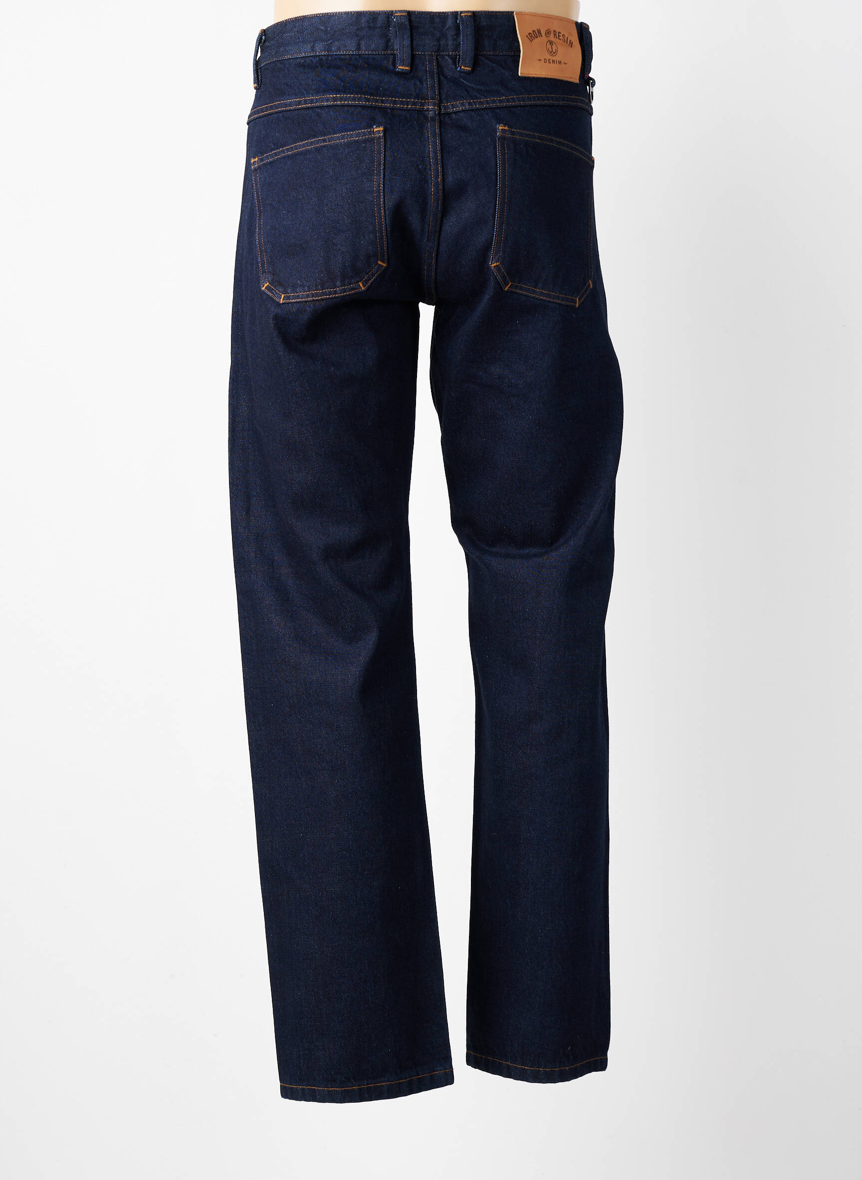 Jeans coupe droite fermeture boutonnée sur le devant taille normale bleu IRON AND RESIN homme