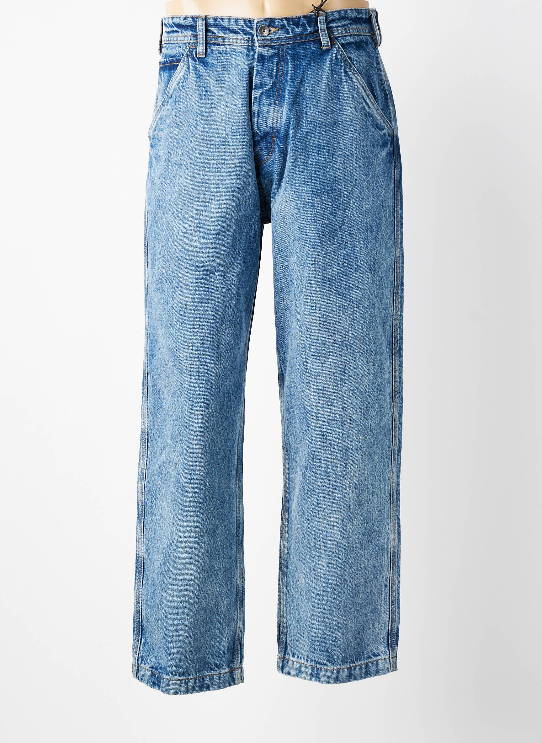 Jeans coupe droite fermeture boutonnée sur le devant taille normale bleu DAYTONA homme