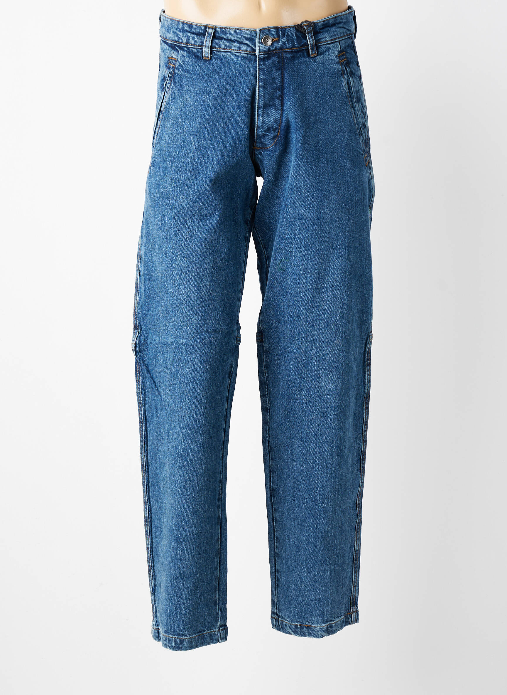 Jeans coupe droite fermeture boutonnée sur le devant bleu DAYTONA homme