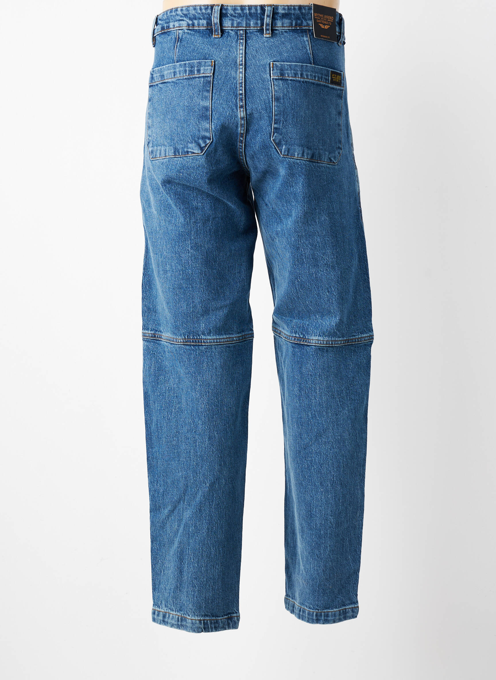 Jeans coupe droite fermeture boutonnée sur le devant bleu DAYTONA homme