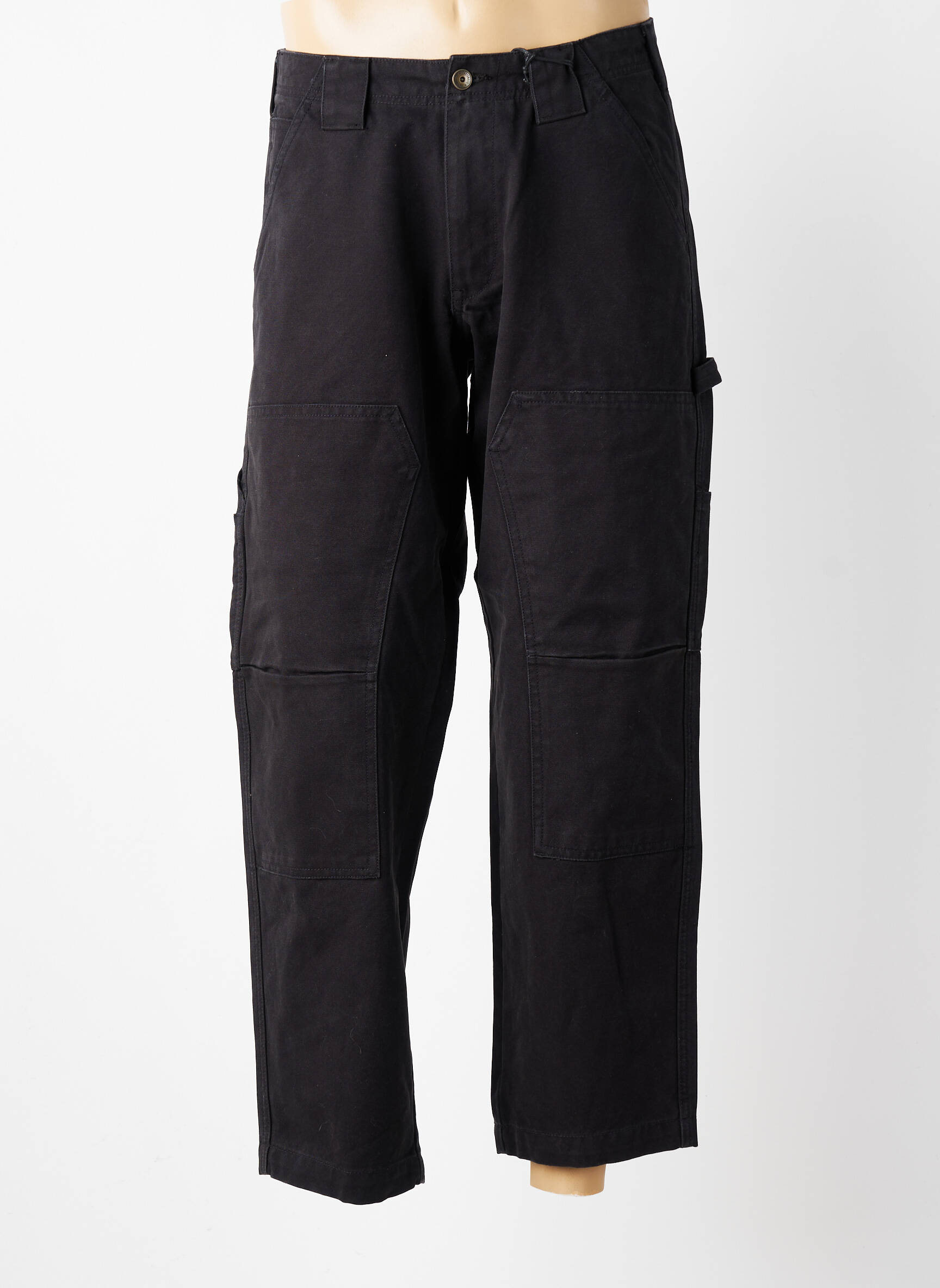 Jeans coupe droite fermeture zippée sous rabat boutonné taille normale noir DAYTONA homme