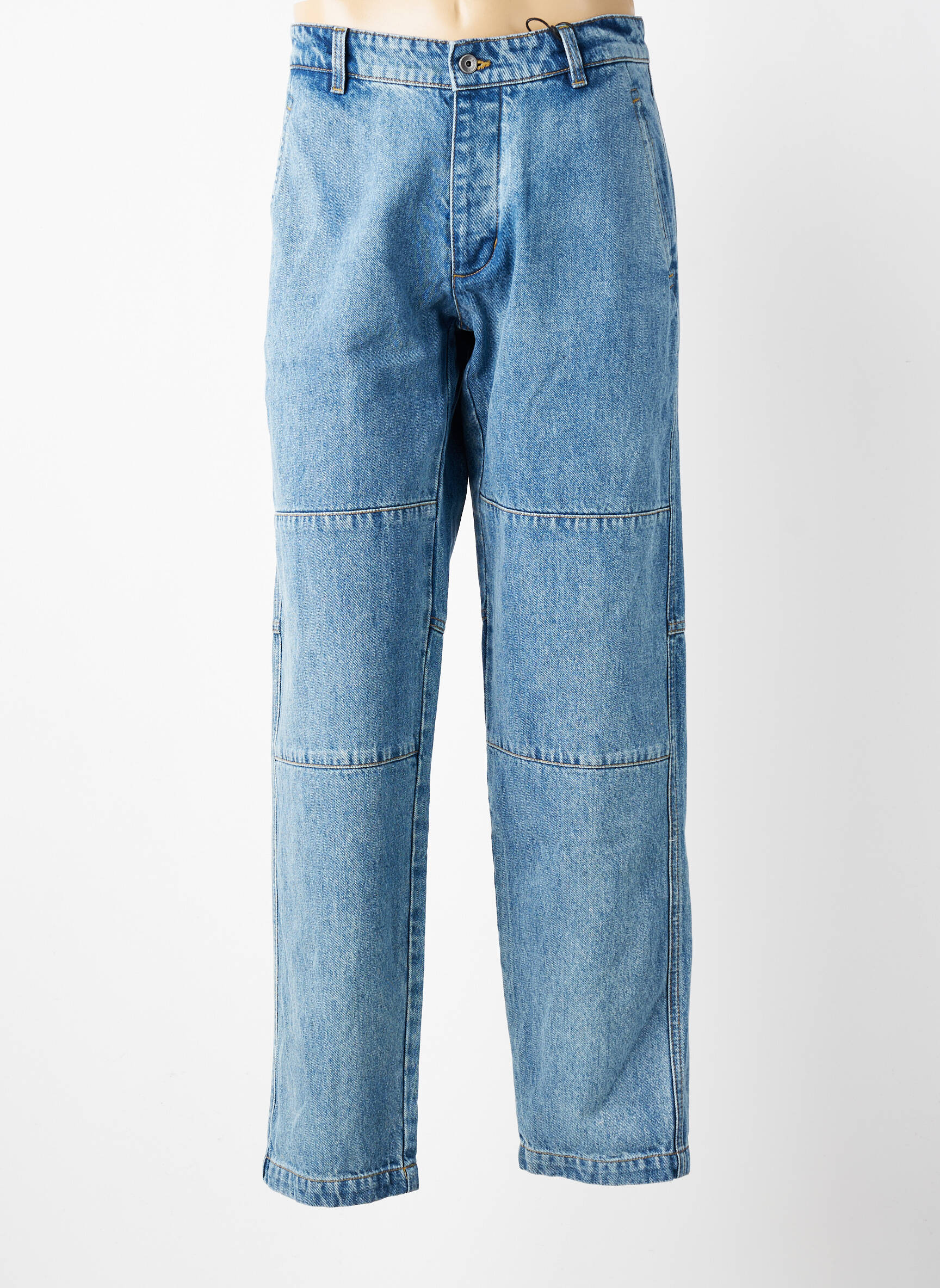Jeans coupe droite fermeture boutonnée sur le devant bleu clair DAYTONA homme