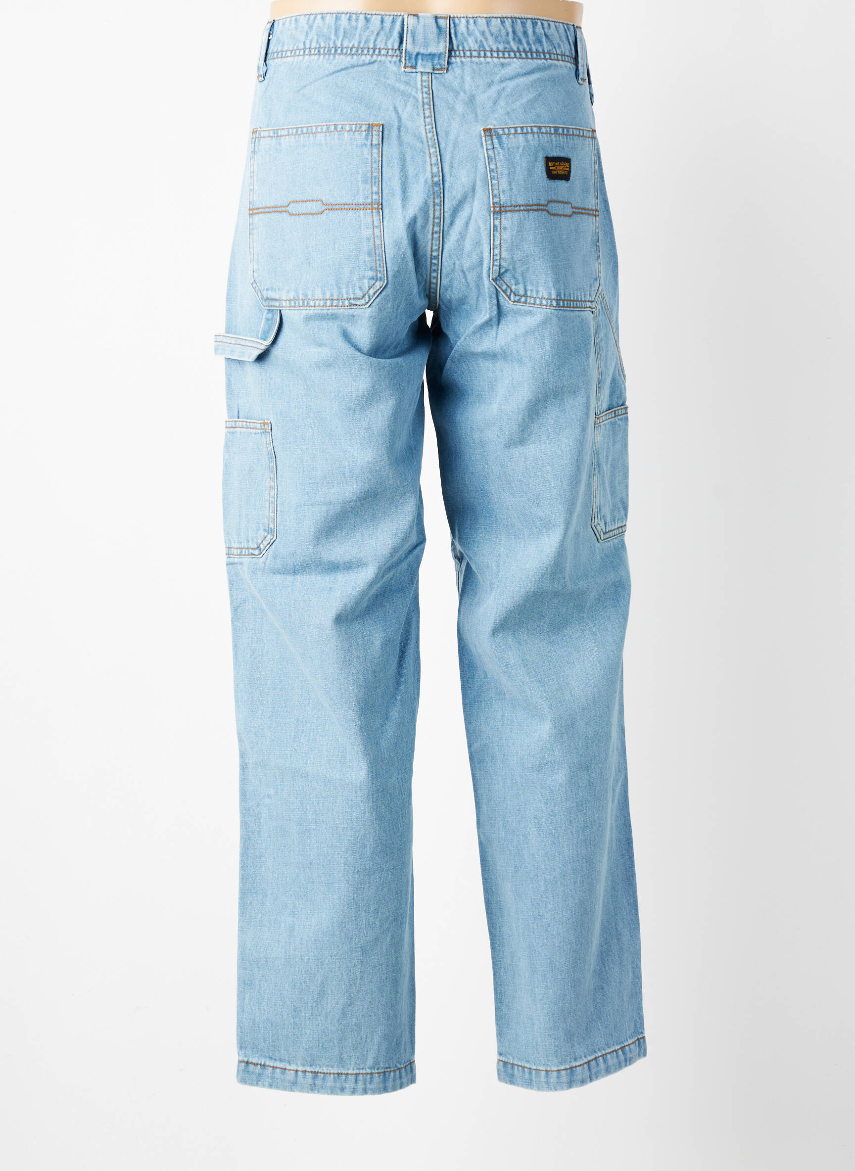 Jeans coupe droite fermeture zippée sous rabat boutonné taille normale bleu clair DAYTONA homme