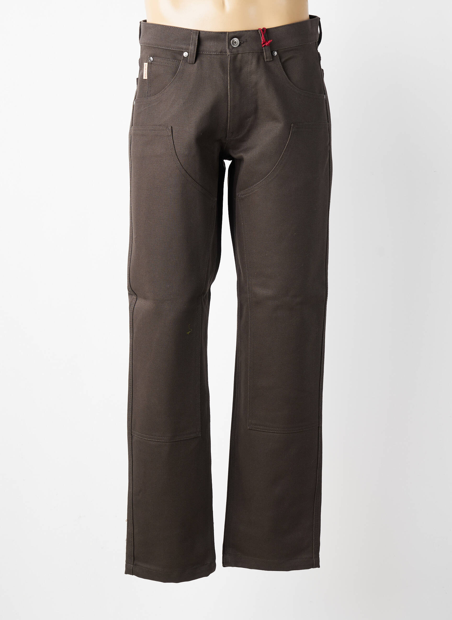 Jeans coupe droite fermeture zippée sous rabat boutonné taille normale gris IRON AND RESIN homme