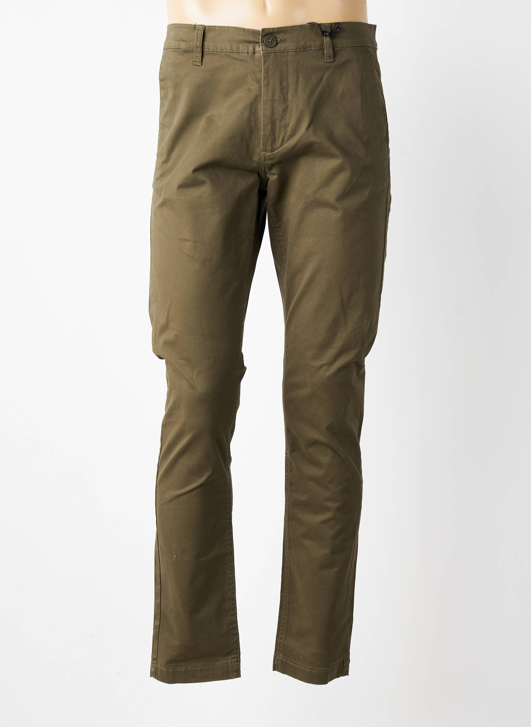 Pantalon chino tissage popeline taille basse vert DAYTONA homme