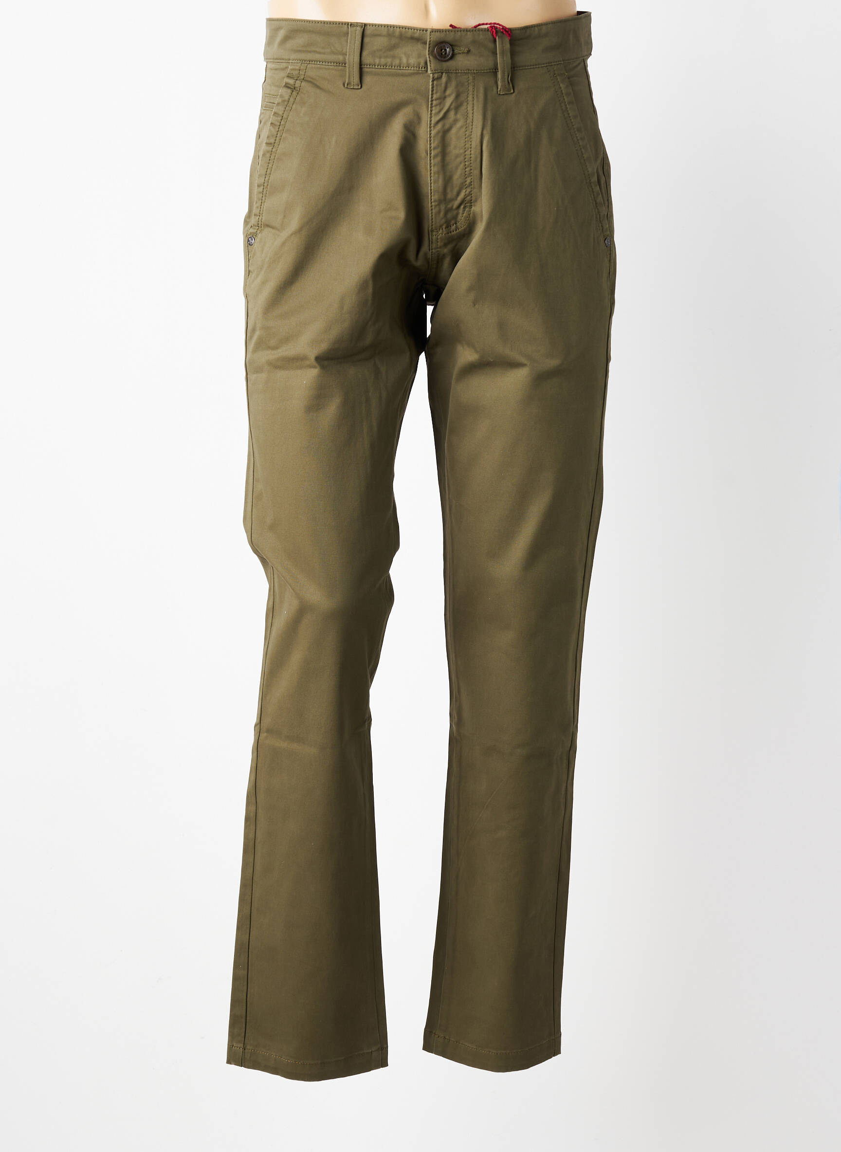 Pantalon chino tissage popeline taille normale vert IRON AND RESIN homme