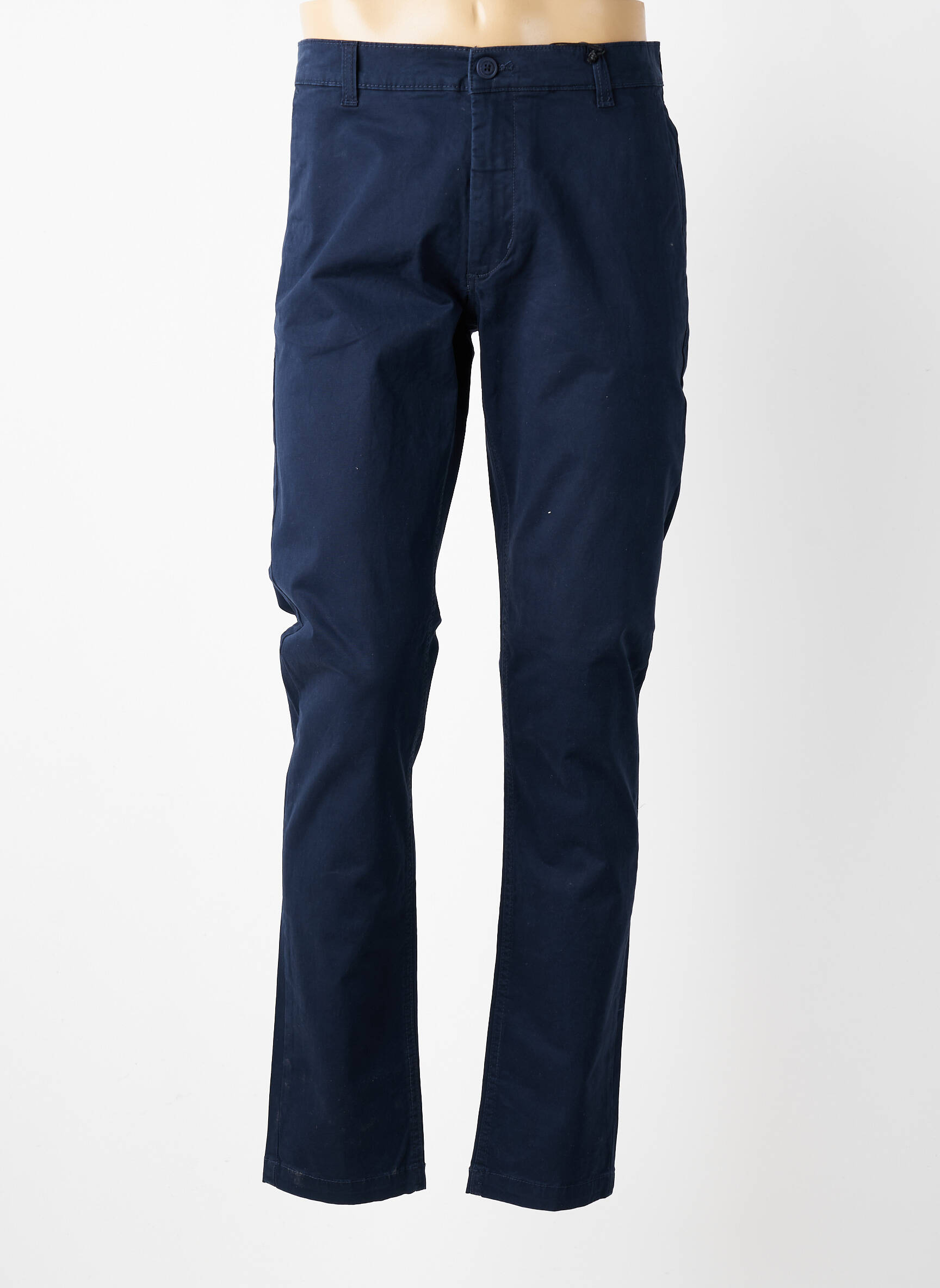 Pantalon chino tissage popeline taille normale bleu DAYTONA homme