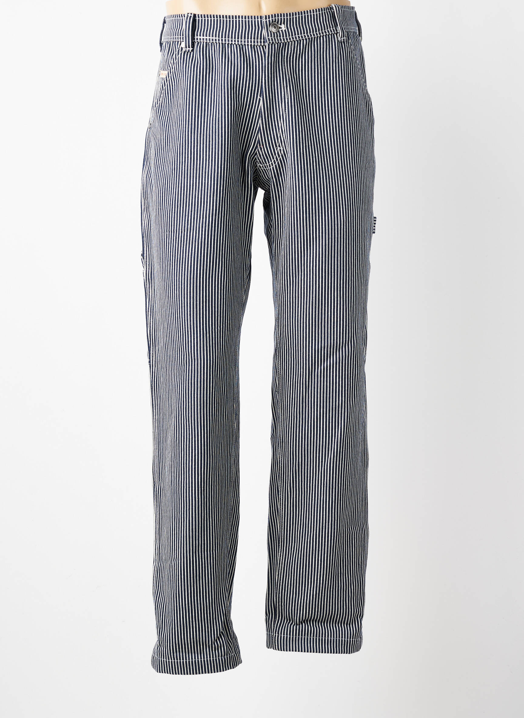 Jeans coupe droite fermeture zippée sous rabat boutonné taille normale bleu IRON AND RESIN homme
