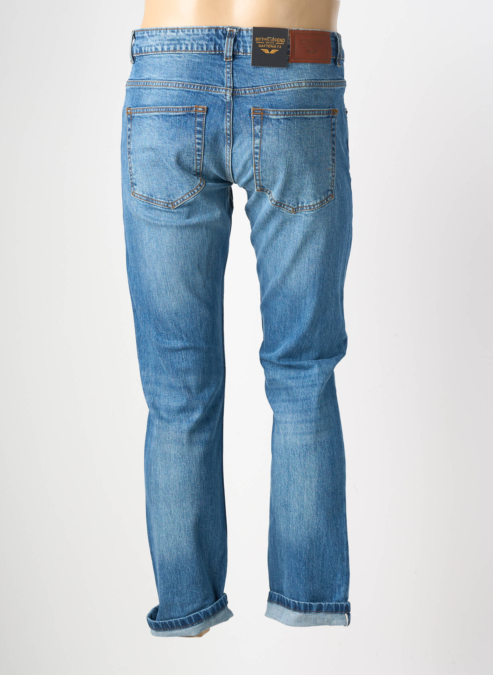 Jeans coupe slim stretch taille normale bleu DAYTONA homme