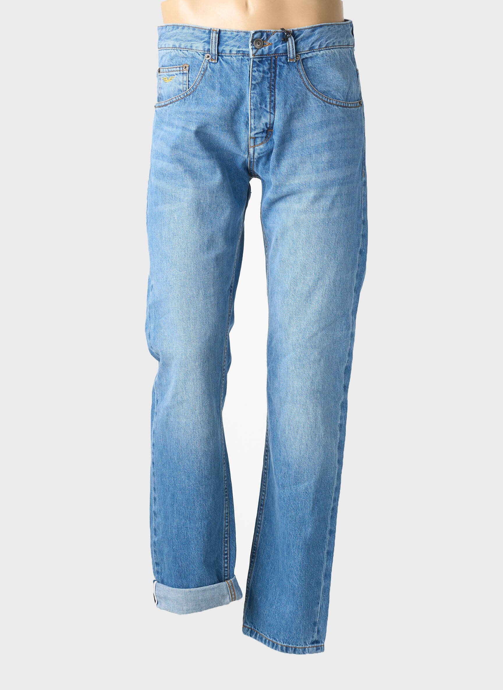 Jeans coupe droite fermeture boutonnée sur le devant taille normale bleu DAYTONA homme