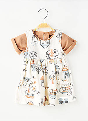 Ensemble robe imprimé fantaisie beige MAYORAL fille