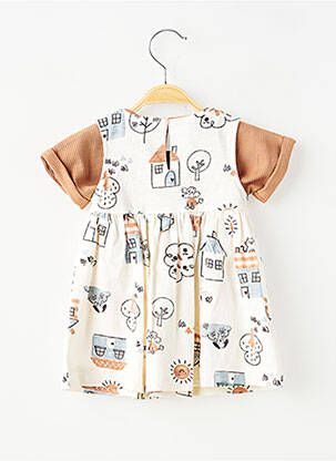 Ensemble robe imprimé fantaisie beige MAYORAL fille