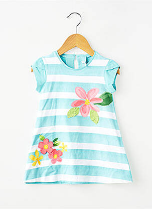 Robe mi-longue manches courtes manches courtes bleu MAYORAL fille