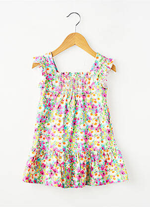Robe mi-longue col carré manches courtes rose MAYORAL fille