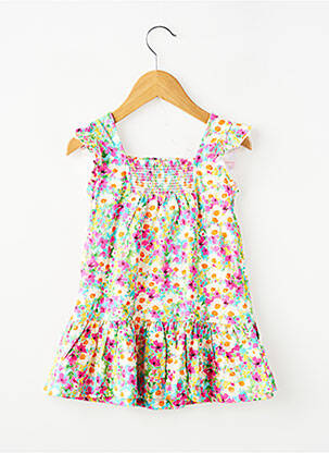 Robe mi-longue col carré manches courtes rose MAYORAL fille