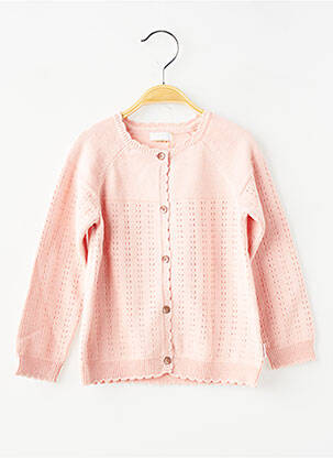 Gilet manches longues coupe droite rose NOPPIES fille