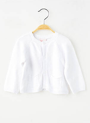 Gilet manches longues coupe droite blanc BOBOLI enfant
