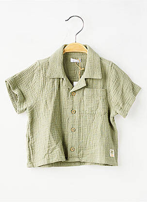 Chemise manches courtes coupe droite vert NOPPIES garçon